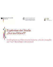 Cover der zentralen Ergebnisse der Studie "Out im Office?!"