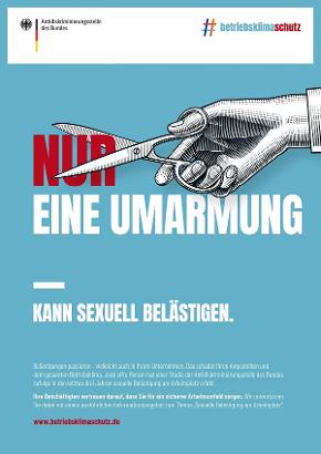 Plakat Betriebsklimaschutz „Nur eine Umarmung“ Plakat Betriebsklimaschutz „Nur eine Umarmung“